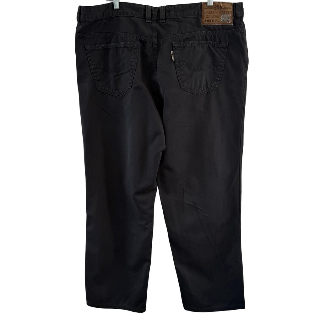 Joker Harlem Walker Jeans Mens 42x28 Gray Dark Wash Cotton Denim Logo Patch - Picture 2 of 16